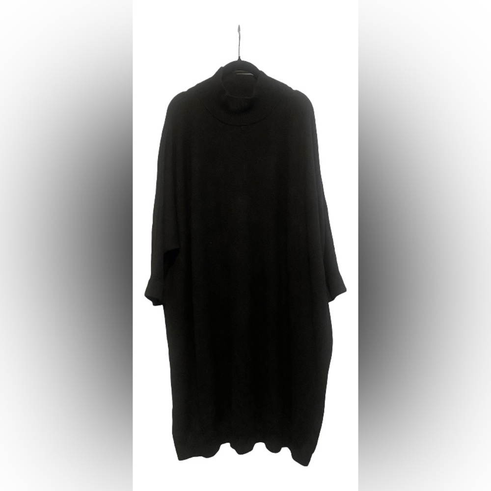 SATURDAY SUNDAY Anthropologie Mock Neck Dolman Sleeve Sweater black Dress Sz 3X